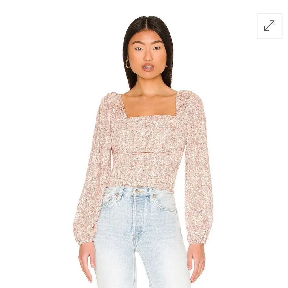 Rust Floral Ruched Smock Top